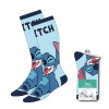 DISNEY LILO AND STITCH LAUGHING LIGHT BLUE ADULT PAIR OF NOVELTY SOCKS