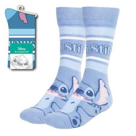 DISNEY LILO AND STITCH COLLAGE STYLE LIGHT BLUE ADULT PAIR OF NOVELTY SOCKS