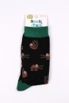 LAZY SLOTH CLIMBING A TREE TILED BLACK ADULT PAIR OF NOVELTY SOCKS