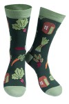 GARDEN SHED VEGETABLES GREEN ADULT PAIR OF NOVELTY SOCKS