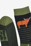 LONELY HIGHLAND COW BLACK ADULT PAIR OF NOVELTY SOCKS