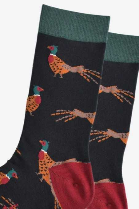 PHEASANT BLACK ADULT PAIR OF NOVELTY SOCKS