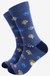 TROPICAL FISH BLUE ADULT PAIR OF NOVELTY SOCKS