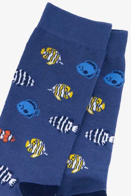 TROPICAL FISH BLUE ADULT PAIR OF NOVELTY SOCKS