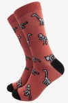 DINOSAUR FOSSILS BURNT ORANGE ADULT PAIR OF NOVELTY SOCKS