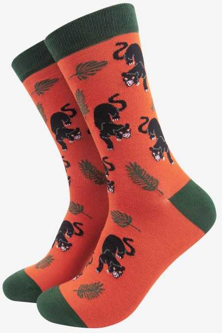 BLACK PANTHER ORANGE ADULT PAIR OF NOVELTY SOCKS