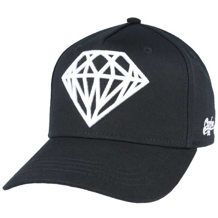 CARBON 212 DIAMOND EMBROIDERY BLACK CURVED BASEBALL CAP