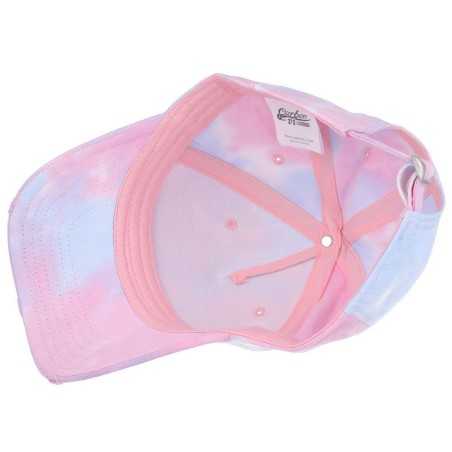 CARBON 212 ALL OVER TIE DYE PINK AND BLUE STRAPBACK BASEBALL CAP