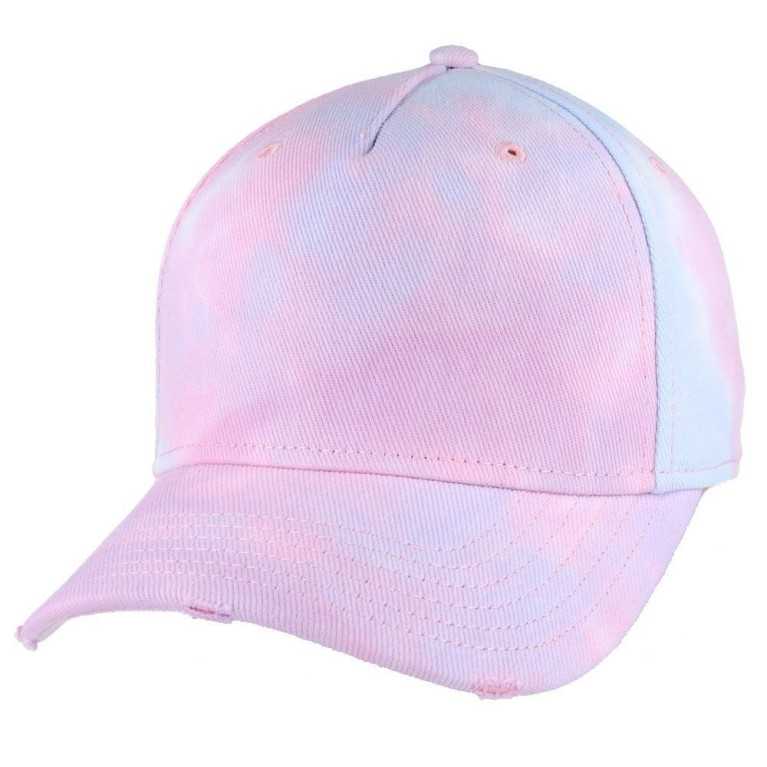 CARBON 212 ALL OVER TIE DYE PINK AND BLUE STRAPBACK BASEBALL CAP