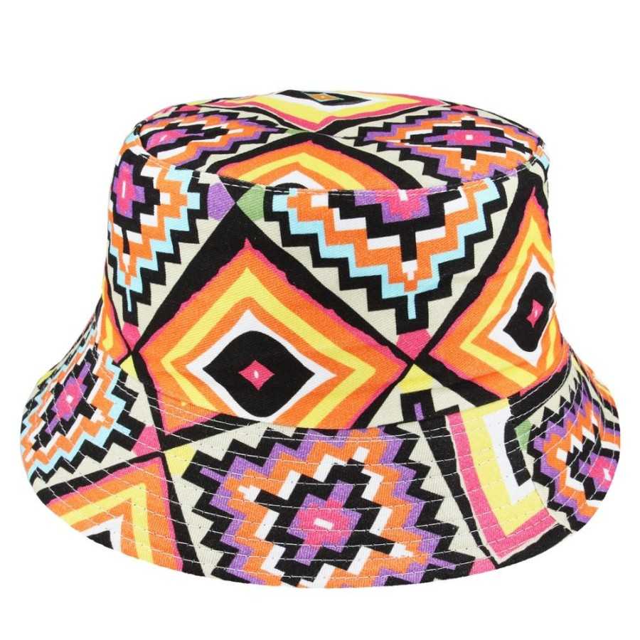 80S / 90S AZTEC PRINT ALL OVER DESIGN FESTIVAL BUCKET HAT