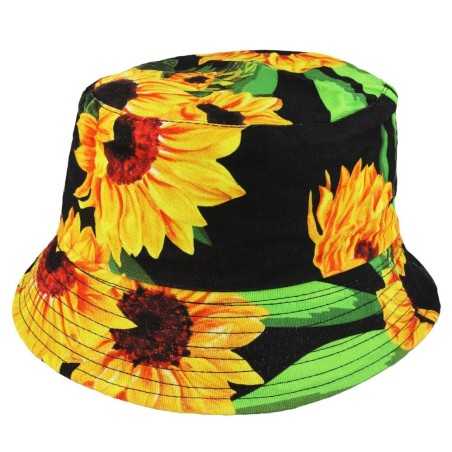 SUNFLOWERS PRINT ALL OVER DESIGN FESTIVAL BUCKET HAT