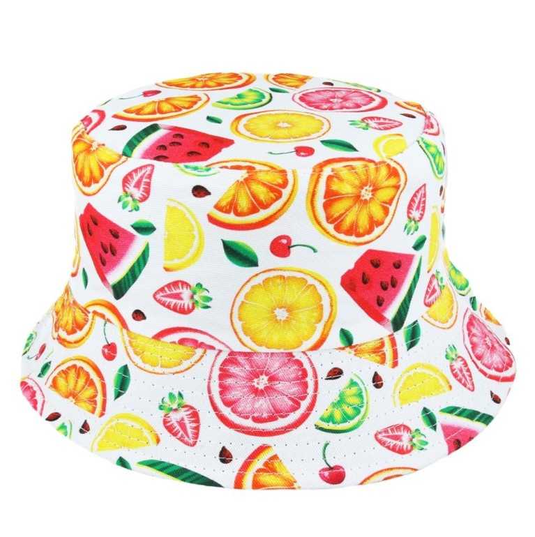 SUMMER FRUITS PRINT ALL OVER DESIGN FESTIVAL BUCKET HAT