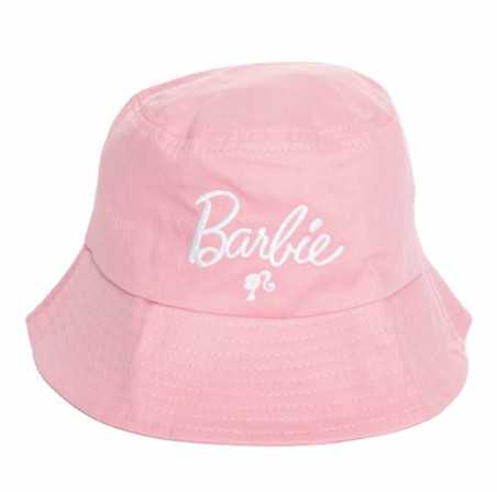 BARBIE ICONIC LOGO EMBROIDERED PINK BUCKET HAT