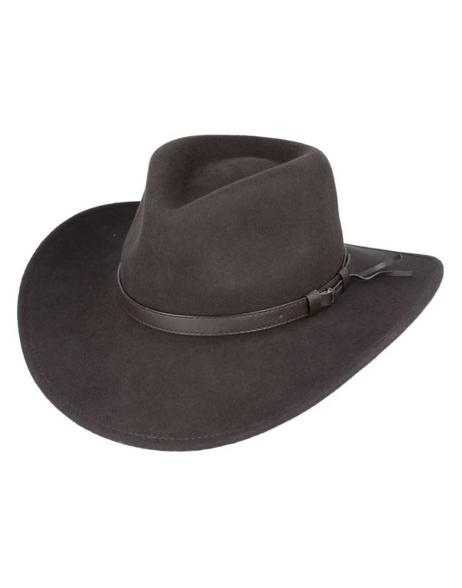 BROWN SOFT CRUSHABLE WOOL COWBOY HAT