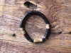 PANDA black wooden bead, bamboo and hematite elasticated Bracelet