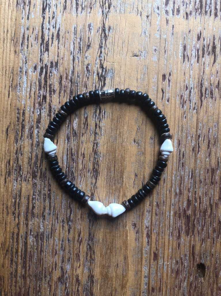 LIVES by the OCEAN Black, Brown nasa tiger shell coconut wood Bracelet