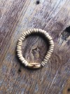 SOLAR WIND Burnt out pendant with light brown elasticated coco wood Bracelet