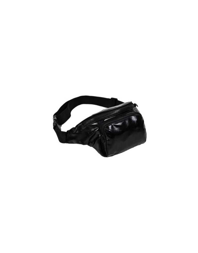 BLACK PU BUM BAG (FANNY PACK)