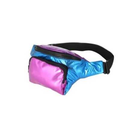 PINK AND BLUE PU BUM BAG (FANNY PACK)