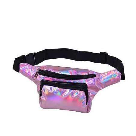 PINK HOLOGRAPHIC PU BUM BAG (FANNY PACK)