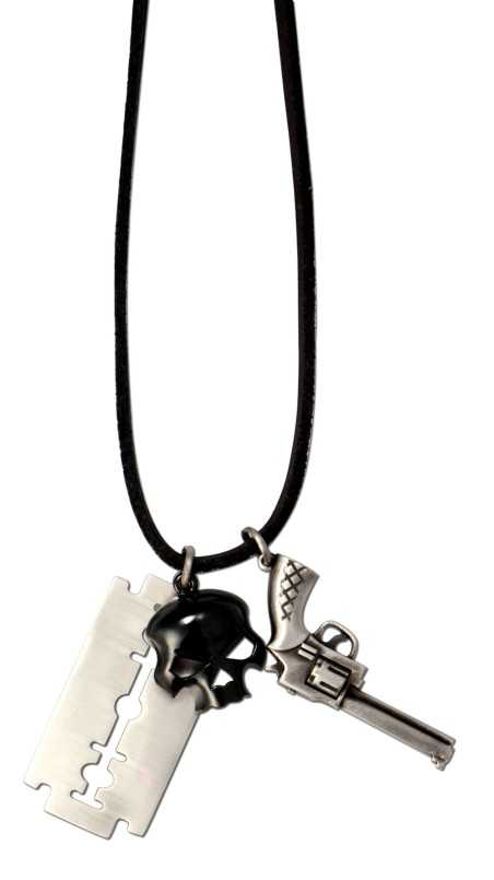 BICO I.D OFFICER CUT SKULL CLUSTER CHARM NECKLACE