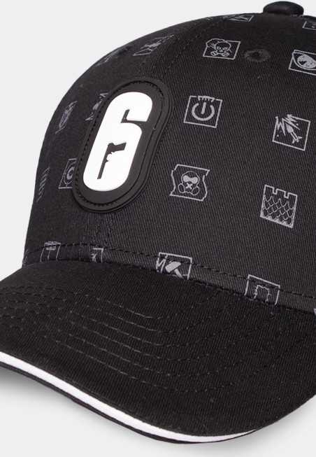 6 SIEGE OPERATORS SYMBOLS BLACK STRAPBACK BASEBALL CAP