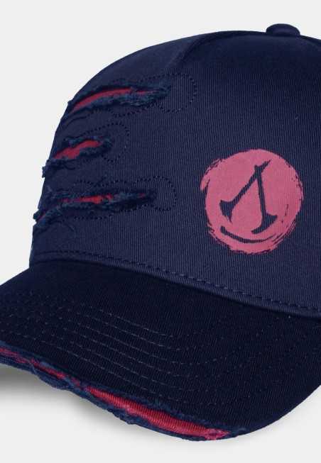 ASSASSIN'S CREED SHADOWS RED LOGO SCARRED BLACK STRAPBACK BASEBALL CAP