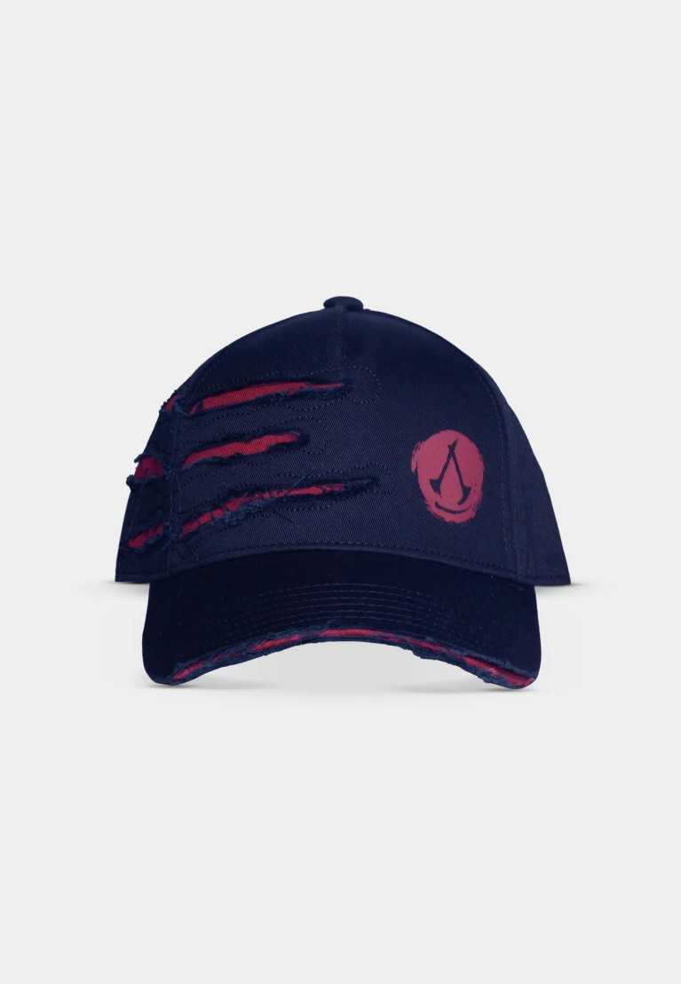 ASSASSIN'S CREED SHADOWS RED LOGO SCARRED BLACK STRAPBACK BASEBALL CAP