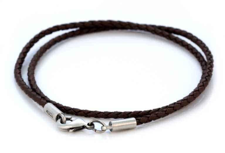 BICO AUSTRALIA FAUX LEATHER BRAIDEED BROWN NECKLACE