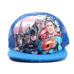 DC COMICS JUSTICE LEAGUE BATMAN/ SUPERMAN/ WONDERWOMAN BLUE TRUCKER SNAPBACK CAP