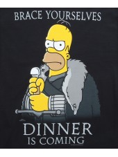 THE SIMPSONS HOMER 'BRACE YOURSELFS DINNER IS COMING' BLACK T-SHIRT
