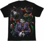 DC COMICS HEROES (BATMAN/ SUPERMAN/ FLASH) VS EVIL (THE JOKER/ RIDDLER/ PENGUIN) BLACK T-SHIRT