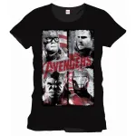 MARVEL'S AVENGERS CAPTAIN AMERICA, THOR, HULK AND IRON MAN BLACK T-SHIRT