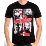 MARVEL'S AVENGERS CAPTAIN AMERICA, THOR, HULK AND IRON MAN BLACK T-SHIRT