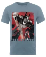 DC COMICS BATMAN ARKHAM CITY DIVE BLUE T-SHIRT