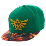 LEGEND OF ZELDA TRIFORCE GREEN SNAPBACK CAP WITH LINK VS GANON GREEN PRINTED VISOR