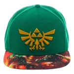 LEGEND OF ZELDA TRIFORCE GREEN SNAPBACK CAP WITH LINK VS GANON PRINTED VISOR