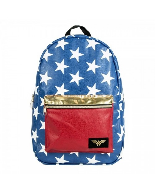 OFFICIAL DC COMICS WONDERWOMAN BLUE AND RED STARS BACKPACK