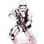 STAR WARS STORMTROOPER SKETCH WHITE T-SHIRT