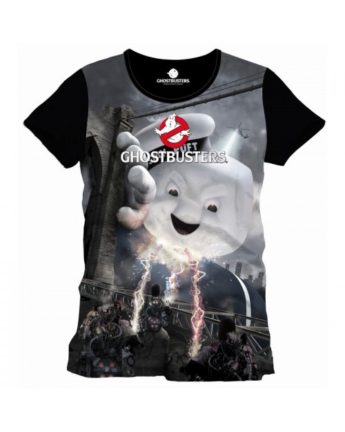 OFFICIAL GHOSTBUSTERS STAY PUFT MARSHMALLOW MAN ALLOVER SUBLIMATION PRINT T-SHIRT