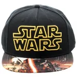 STAR WARS SYMBOL BLACK SNAPBACK CAP WITH THE FORCE AWAKENS PRINTED VISOR