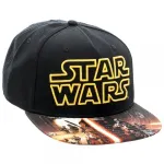 STAR WARS SYMBOL BLACK SNAPBACK CAP WITH THE FORCE AWAKENS PRINTED VISOR