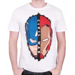 CAPTAIN AMERICA: CIVIL WAR CAP & IRON MAN FACE WHITE T-SHIRT