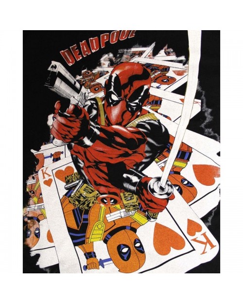 OFFICIAL MARVEL COMICS DEADPOOL PLAYING CARDS BLACK T-SHIRT