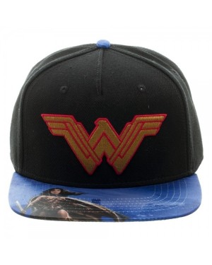 OFFICIAL DC COMICS BATMAN V SUPERMAN WONDER WOMAN SNAPBACK CAP WITH PRINTED VISOR