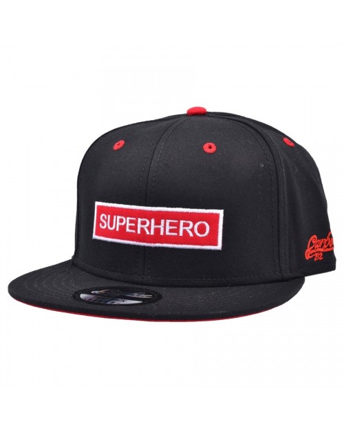 CARBON 212 SUPERHERO RED & WHITE BOX BLACK SNAPBACK CAP