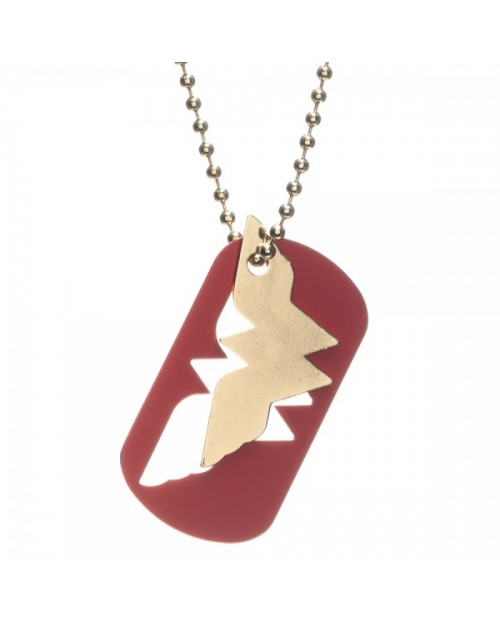 OFFICIAL DC COMICS WONDER WOMAN SYMBOL NECKLACE ON CHUNKY GOLD CHAIN