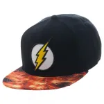 OFFICIAL DC COMICS THE FLASH SYMBOL BLACK SNAPBACK CAP WITH PRINTED VISOR