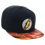 OFFICIAL DC COMICS THE FLASH SYMBOL BLACK SNAPBACK CAP WITH PRINTED VISOR