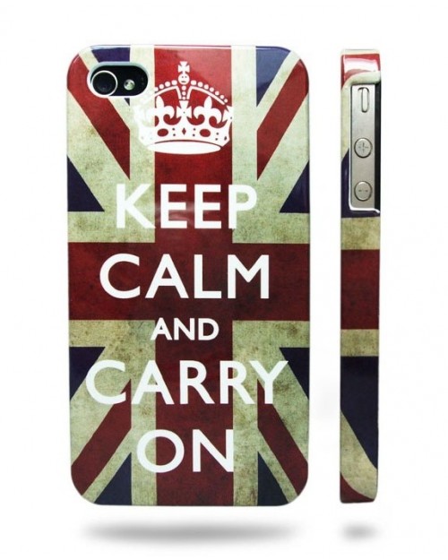 UNION JACK 'KEEP CALM and CARRY ON' IPHONE 4 & 4S HARD CASE